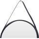 Home Styling Collection Lustro okrągłe na pasku 52cm czarne z paskiem LOFT uniwersalny