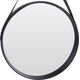 Home Styling Collection Lustro okrągłe na pasku 52cm czarne z paskiem LOFT uniwersalny