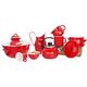 Orion Miska emaliowana retro CZERWONA W GROCHY 26 cm