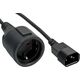 Kabel zasilający InLine InLine Kabel zasilający wtyczka C14 do niemieckiego gniazda typu F czarna 0.5m