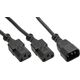 Kabel zasilający InLine InLine Power Kabel zasilający koniczynka do laptopa Typ F 1x IEC-C14 do 2x IEC-C13 3m