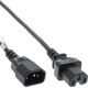 Kabel zasilający InLine InLine Przedłużenie kabla zasilającego, złącze IEC-C15 proste do IEC-C14 prostego, 0,5 m, czarne