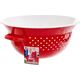 Orion Miska emaliowana retro CZERWONA W GROCHY 34 cm