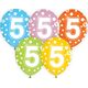 GoDan Balony z cyframi: 5, 12"/ 5 szt. Godan