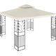 Uniprodo Pawilon ogrodowy altana z ornamentem składana 3 x 3 x 2.6 m kremowy Pawilon ogrodowy altana z ornamentem składana 3 x 3 x 2,6 m kremowy