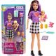 Lalka Barbie Mattel Skipper: Klub opiekunek - Opiekunka fioletowe włosy + bobas (GRP10/GRP11)