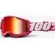 100% Gogle 100% STRATA 2 FLETCHER (Szyba Czerwona Lustrzana Anti-Fog, LT 38%+/-5%) (NEW)