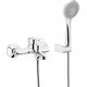 Bateria wannowa KFA 4424-510-00 AGAT BATERIA WANNOWA ŚCIENNA Z ZESTAWEM NATRYSKOWYM (WĄŻ 1500 MM, MOCOWANIE ŚCIENNE, RĄCZKA 3-FUNKCYJNA) , CHROM + CLICK CLACK// B-90-00-1-000-ZESTAW