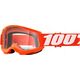 100% Gogle 100% STRATA 2 JUNIOR ORANGE (Szyba Przezroczysta Anti-Fog, LT 88%-92%) (NEW)