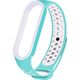 Hurtel Zamienna silikonowa opaska pasek do Xiaomi Mi Band 5 Dots turkusowo-biały