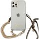 Guess Guess GUHCP12MKC4GSGO iPhone 12/12 Pro 6,1" Transparent hardcase 4G Gold Chain