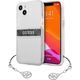 Guess Etui Guess GUHCP13SKB4GGR Apple iPhone 13 mini Transparent hardcase 4G Grey Strap Charm