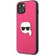 Karl Lagerfeld Karl Lagerfeld KLHCP13SPKMP iPhone 13 mini 5,4" różowy/pink hardcase Leather Ikonik Karl`s Head Metal