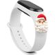 Hurtel Strap Xmas opaska do Xiaomi Mi Band 6 / Mi Band 5 świąteczny silikonowy pasek bransoletka biały (mikołaj)