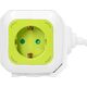 Orno Przedłużacz Kostka 4-krotny(Schuko) z ładowarką 2xUSB 1,4m limonkowy