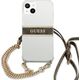 Guess Etui Guess GUHCP13SKC4GBGO Apple iPhone 13 mini Transparent hardcase 4G Brown Strap Gold Chain