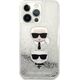 Karl Lagerfeld Etui Karl Lagerfeld KLHCP13LKICGLS Apple iPhone 13 Pro srebrny/silver hardcase Liquid Glitter Karl&Choupette Head