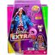 Lalka Barbie Mattel Extra Moda - Sportowa sukienka/Czarno-różowe włosy (GRN27/HDJ46)