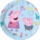 PROCOS Talerzyki papierowe Świnka Peppa, 23 cm, 8 szt. (plastic-free)