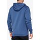 100% Bluza męska 100% BURST Hooded Pullover Sweatshirt Federal Blue roz. L (NEW)