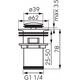 Ferro S283-BL-B SPUST KLIK-KLAK MAŁY G 1 1/4 CZARNY Z PRZELEWEM FERRO // S.SPUST.KLIK-KLAK-S283-BL-B