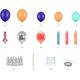 PartyDeco Girlanda balonowa - Rakieta, mix, 154x130cm one size