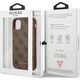 Guess Guess GUHCN61G4GFBR iPhone 11 6,1" brązowy/brown hard case 4G Metal Gold Logo