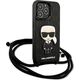 Karl Lagerfeld Karl Lagerfeld KLHCP13LCMNIPK iPhone 13 Pro / 13 6,1" hardcase czarny/black Leather Monogram Patch and Cord Iconik