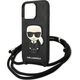 Karl Lagerfeld Karl Lagerfeld KLHCP13LCMNIPK iPhone 13 Pro / 13 6,1" hardcase czarny/black Leather Monogram Patch and Cord Iconik