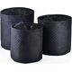 Affek Design SARA BLACK KOMPLET 3 KOSZY L38xh38cm, M34xh34cm, S30xh30cm