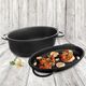 Orion Brytfanna granitowa owalna do pieczenia smażenia patelnia grillowa 2w1 10 l GRANDE