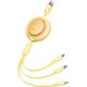 Kabel USB Baseus USB-A - USB-C + microUSB + Lightning 1.1 m Żółty (BSU3385YEL)