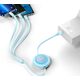 Kabel USB Baseus USB-A - USB-C + microUSB + Lightning 1.1 m Niebieski (BSU3383BLU)