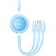Kabel USB Baseus USB-A - USB-C + microUSB + Lightning 1.1 m Niebieski (BSU3383BLU)