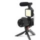 Podstawka Platinet PLATINET VLOG 4 IN 1 SET ZESTAW DO PROWADZENIA VLOGÓW 4 W 1 MICROPHONE LIGHT PHONE HOLDER ON A TRIPOD + 3 5 JACK TO USB C ADAPTER [45596]