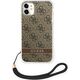 Guess Etui Guess do iPhone 11 brązowy hardcase 4G Print Strap