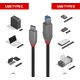 Kabel USB Lindy USB-C - USB-B 3 m Czarny (36668)