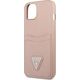 Guess Guess GUHCP13SPSATPP iPhone 13 mini 5,4" różowy/pink hardcase SaffianoTriangle Logo Cardslot