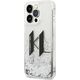 Karl Lagerfeld Etui Karl Lagerfeld Liquid Glitter Big KL HardCase do iPhone 14 Pro Max srebrne