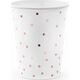 PartyDeco Kubeczki Kropki, biały, 260ml one size