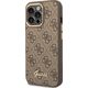 Guess Etui Guess do iPhone 14 Pro Max 6,7" brązowy/brown hard case 4G Vintage Gold Logo