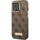 Guess Etui Guess do iPhone 14 Pro 6,1" brązowy/brown hard case 4G Logo Plate MagSafe