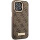 Guess Etui Guess do iPhone 14 Pro 6,1" brązowy/brown hard case 4G Logo Plate MagSafe