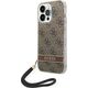 Guess Etui Guess do iPhone 14 Pro 6,1" brązowy/brown hardcase 4G Print Strap