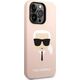 Karl Lagerfeld Etui Karl Lagerfeld do iPhone 14 Pro Max 6,7" hardcase jasnoróżowy/light pink Silicone Karl`s Head Magsafe