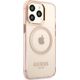 Guess Guess GUHMP13LHTCMP iPhone 13 Pro / 13 6,1" różowy/pink hard case Gold Outline Translucent MagSafe NoSize