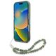 Original Case IPHONE 16 Guess Hardcase IML Flowers Allover Electro With Pearl Strap MagSafe green 3666339299606