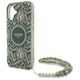 Original Case IPHONE 16 Guess Hardcase IML Flowers Allover Electro With Pearl Strap MagSafe green 3666339299606