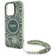 Original Case IPHONE 16 PRO MAX Guess Hardcase IML Flowers Allover Electro With Pearl Strap MagSafe green 3666339299637