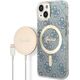 Guess Zestaw Guess GUBPP14MH4EACSB Case+ Charger iPhone 14 Plus 6,7" niebieski/blue hard case 4G Print MagSafe NoSize